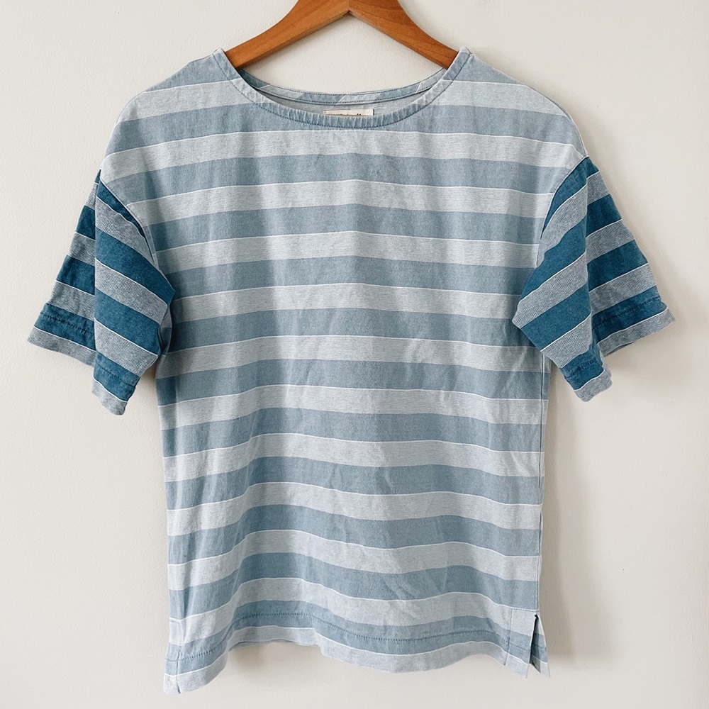 Madewell | Indigo Striped Block Tee | NA439